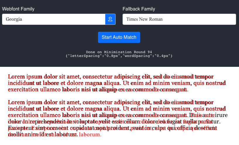 Preview of Auto Font Matcher
